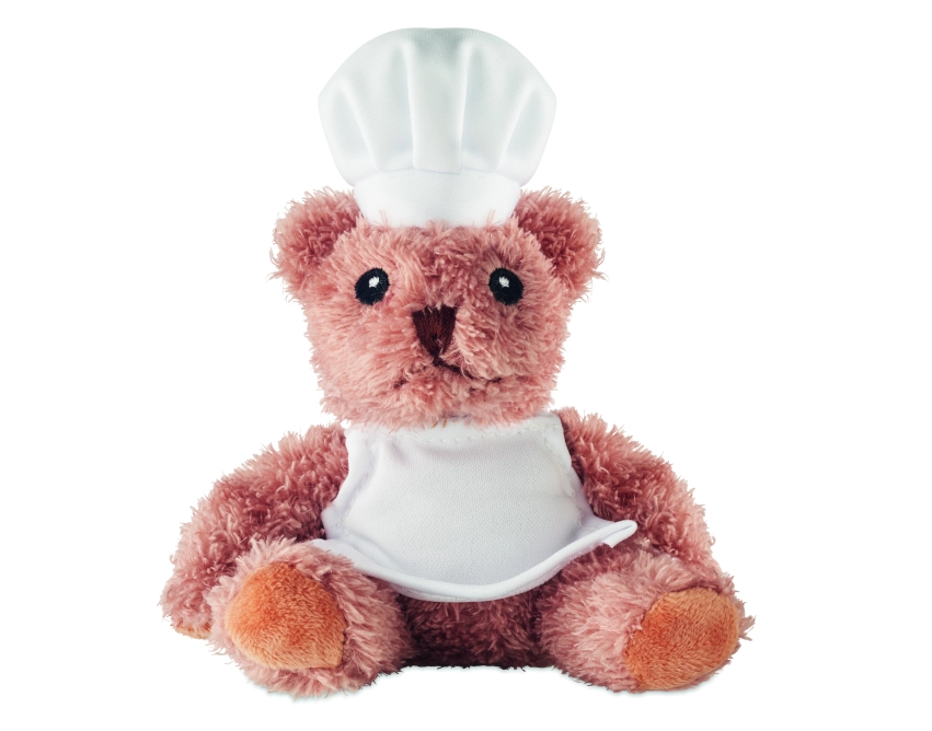 Teddchef maskotka reklamowa biała 17 × 16 cm