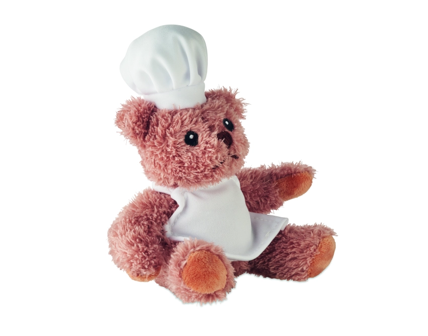 Teddchef maskotka reklamowa biała 17 × 16 cm