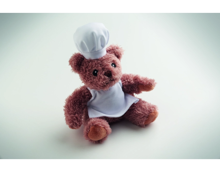 Teddchef maskotka reklamowa biała 17 × 16 cm