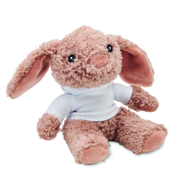 Bunny maskotka z nadrukiem 14 cm z białą bluzą
