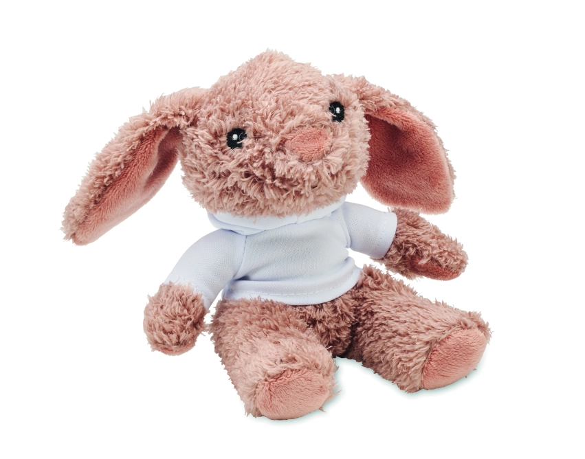 Bunny maskotka z nadrukiem 14 cm z białą bluzą