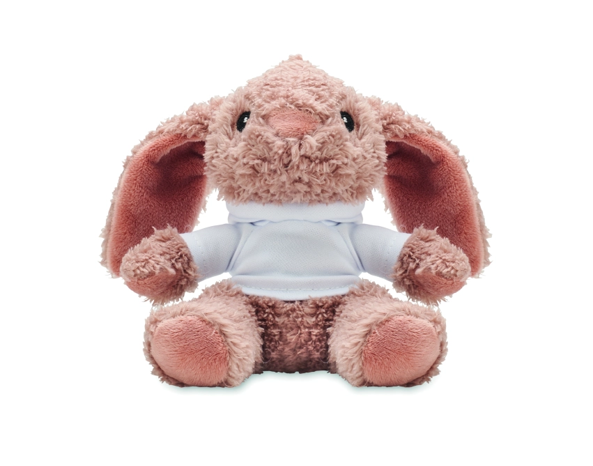 Bunny maskotka z nadrukiem 14 cm z białą bluzą