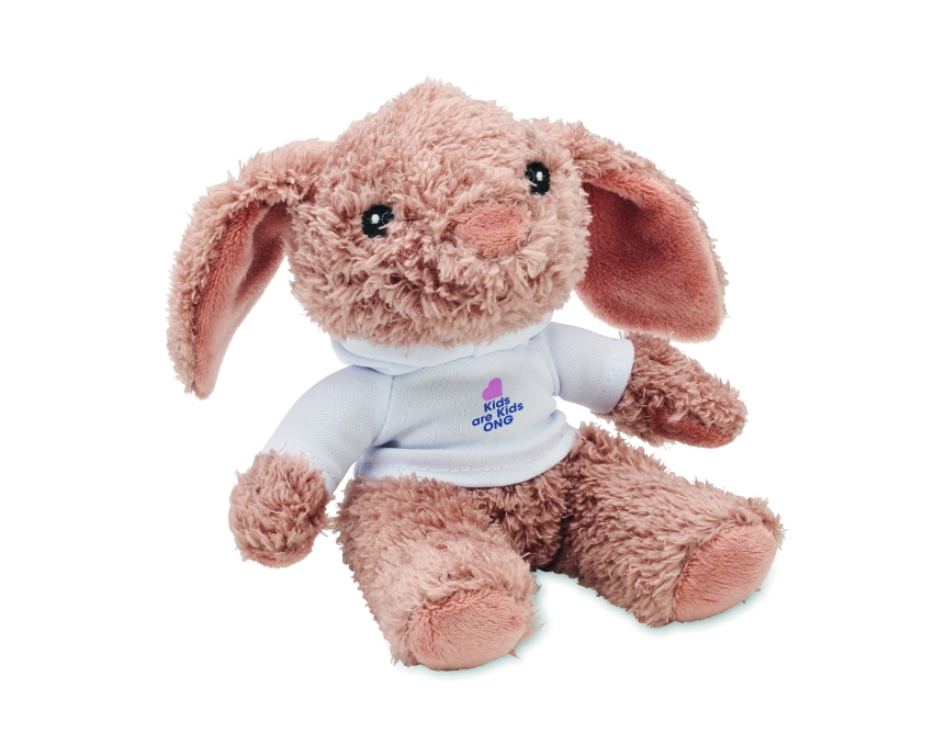 Bunny maskotka z nadrukiem 14 cm z białą bluzą