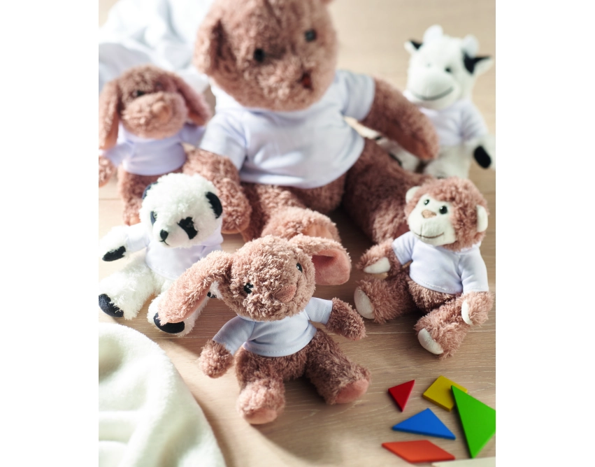 Bunny maskotka z nadrukiem 14 cm z białą bluzą