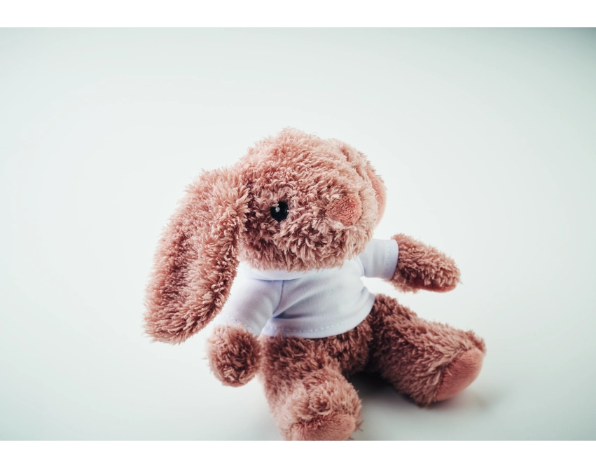 Bunny maskotka z nadrukiem 14 cm z białą bluzą