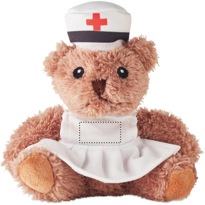 Schemat znakowania dla Termotransfer odblaskowy - TR na gadżecie: Nurse pluszowy miś reklamowy brązowy 17 × 16 cm