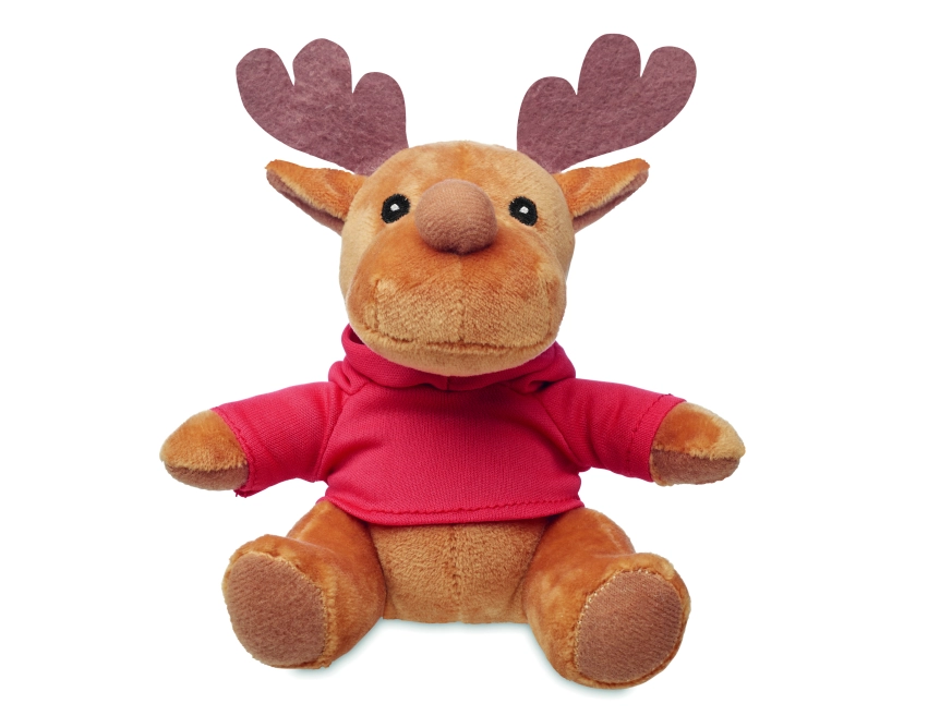 Rudolph maskotka reklamowa 15,5 cm w czerwonym swetrze