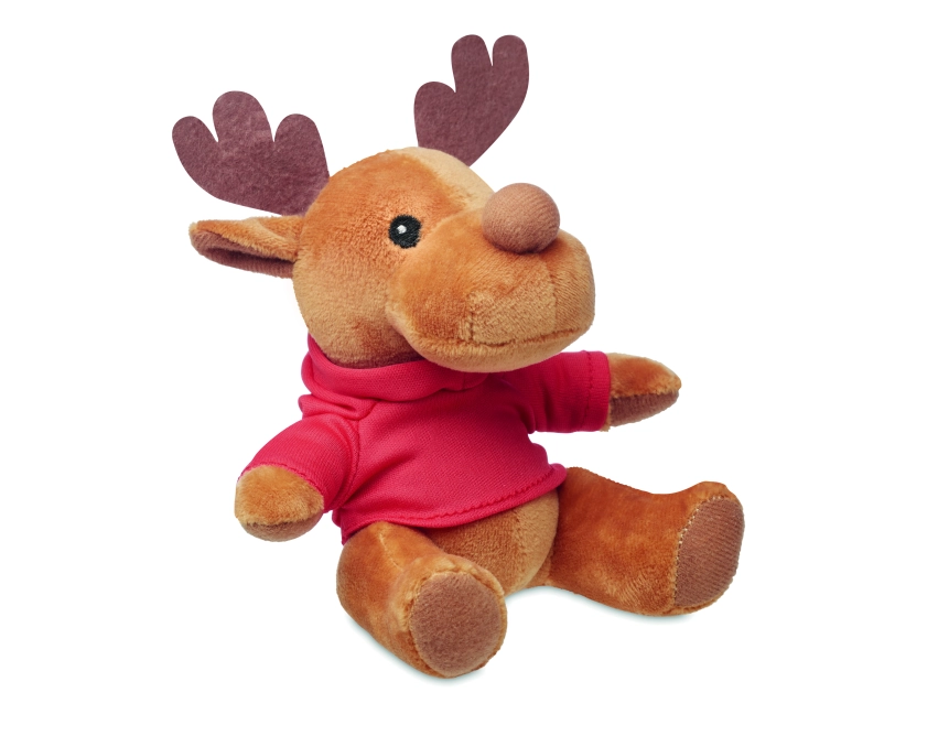 Rudolph maskotka reklamowa 15,5 cm w czerwonym swetrze