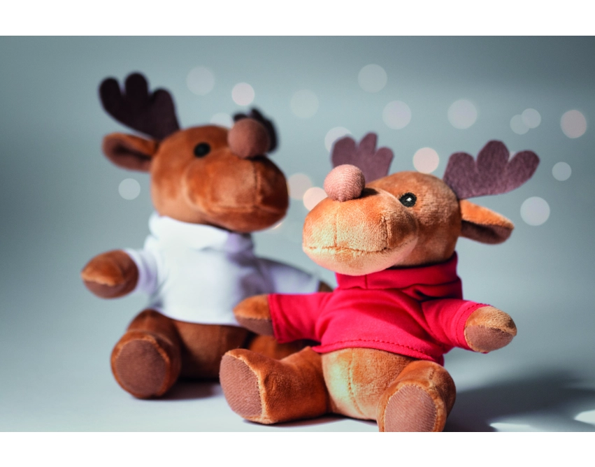 Rudolph maskotka reklamowa 15,5 cm w czerwonym swetrze