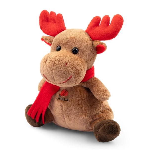 Archie – brązowy pluszowy renifer z logo 16 cm