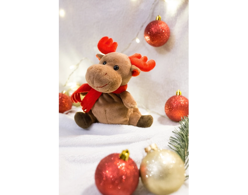 Archie – brązowy pluszowy renifer z logo 16 cm