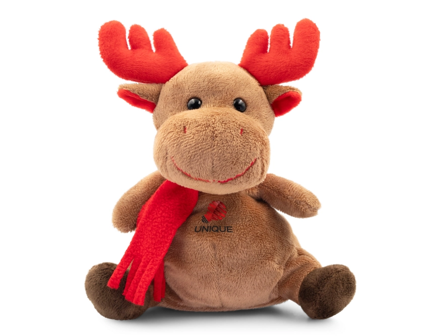 Archie – brązowy pluszowy renifer z logo 16 cm
