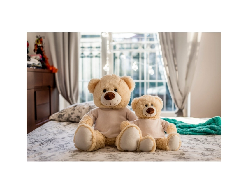 Bernie Cream Junior – miś z nadrukiem 25 cm kremowy