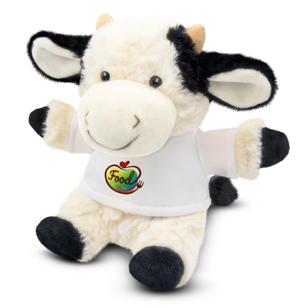 Fieldith maskotka reklamowa z logo 18 cm czarno-biała
