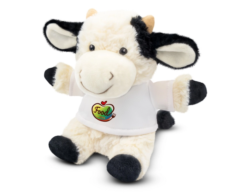 Fieldith maskotka reklamowa z logo 18 cm czarno-biała