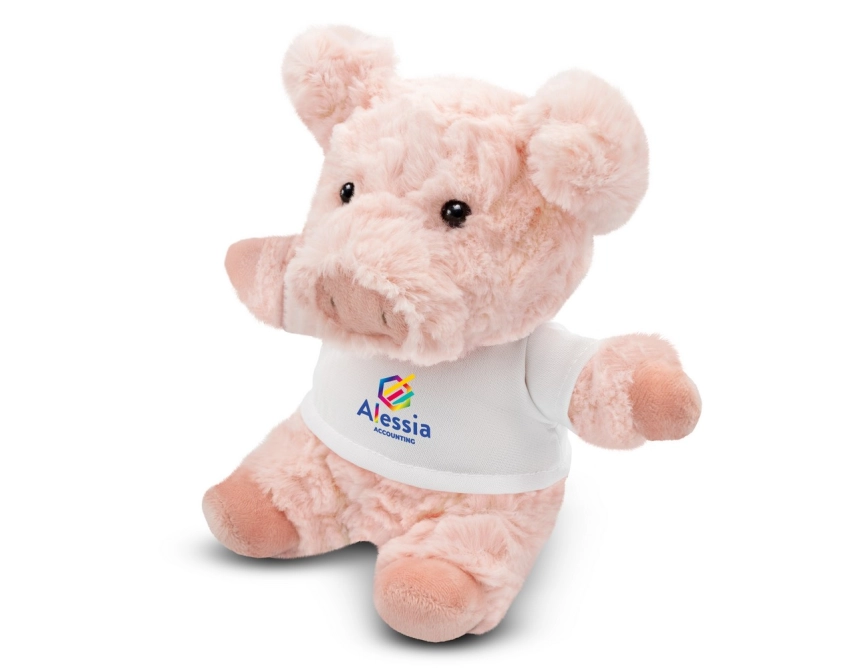 Tailyssia pluszak z logo 18 cm, różowa świnka
