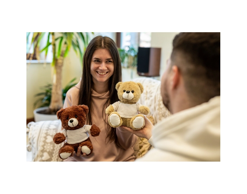 Roger – beżowy pluszowy miś reklamowy 17 cm