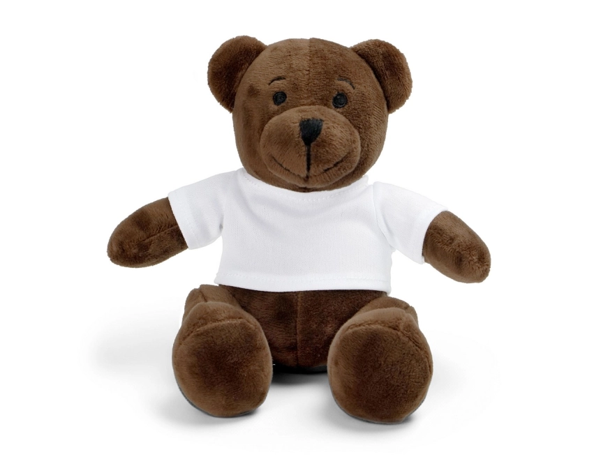 Siddy Brown maskotka reklamowa z logo brązowa 14 cm