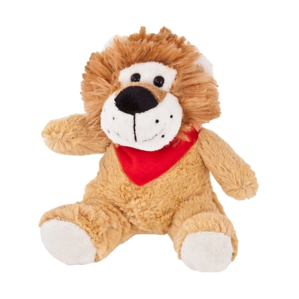Griffin maskotka reklamowa z logo 15 cm jasnobrązowa