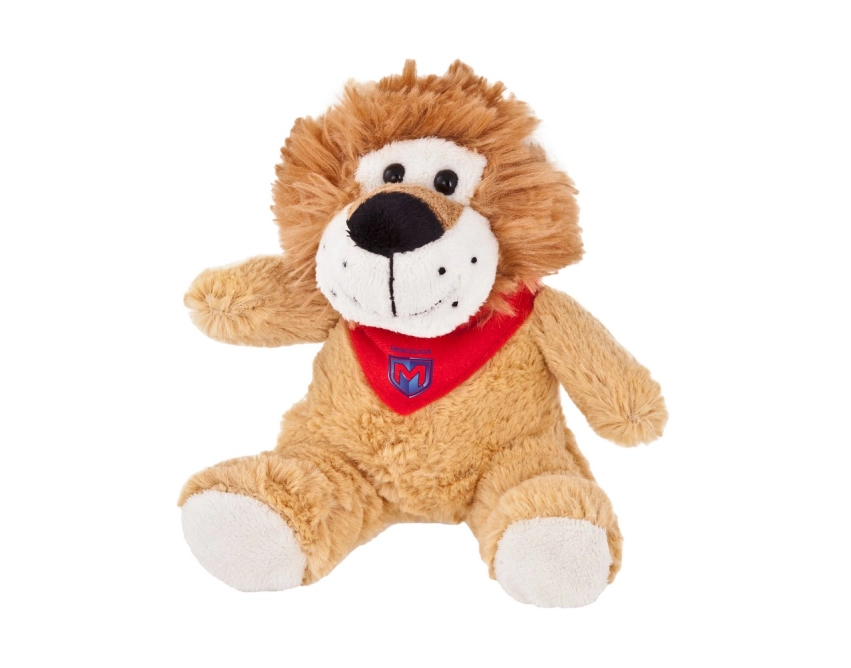 Griffin maskotka reklamowa z logo 15 cm jasnobrązowa