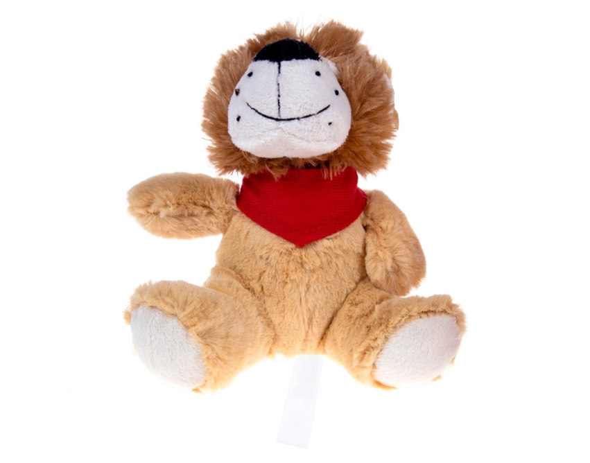 Griffin maskotka reklamowa z logo 15 cm jasnobrązowa