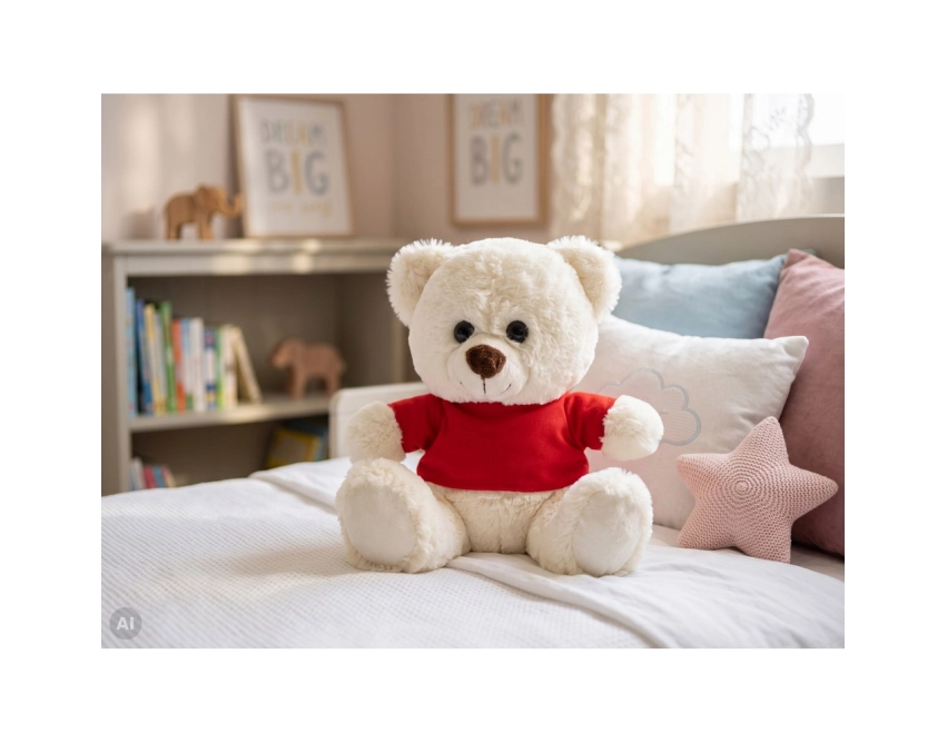 Josh – biały miś pluszowy 27 cm z nadrukiem