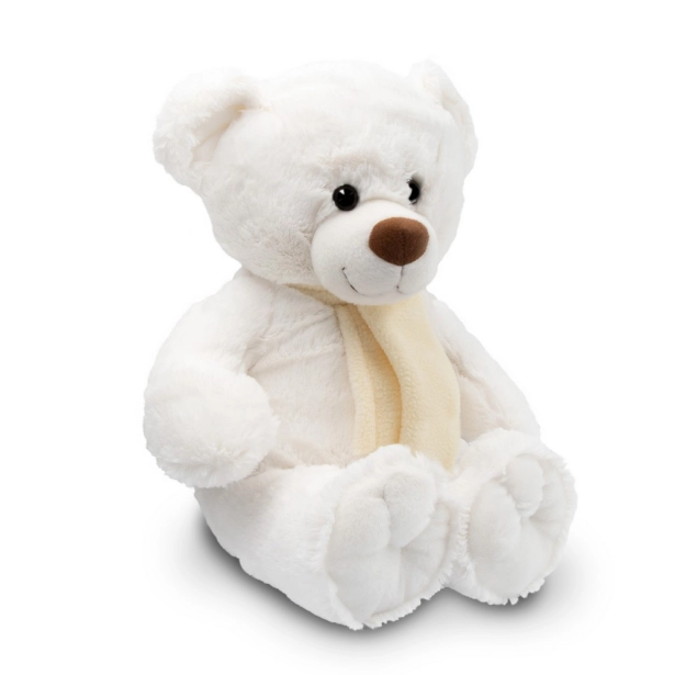 Miś Monty White z nadrukiem – biały, 33 cm