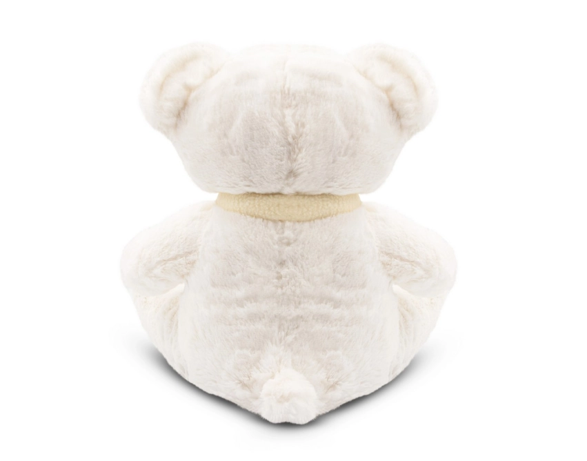 Miś Monty White z nadrukiem – biały, 33 cm