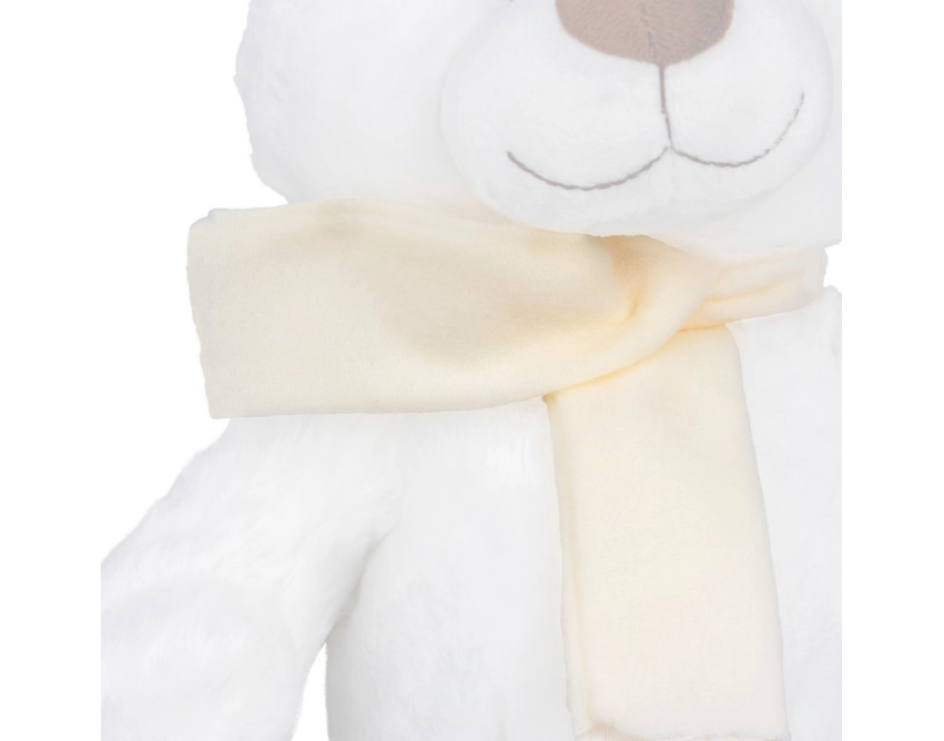 Miś Monty White z nadrukiem – biały, 33 cm