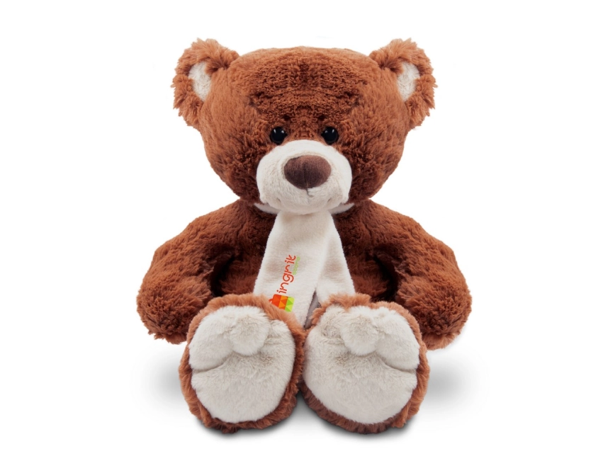 Monty Brown miś reklamowy brązowy 33 cm z szalikiem