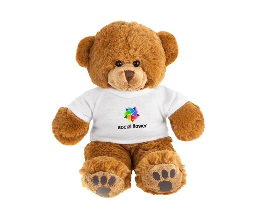 Denis – brązowy pluszowy miś reklamowy 20 cm