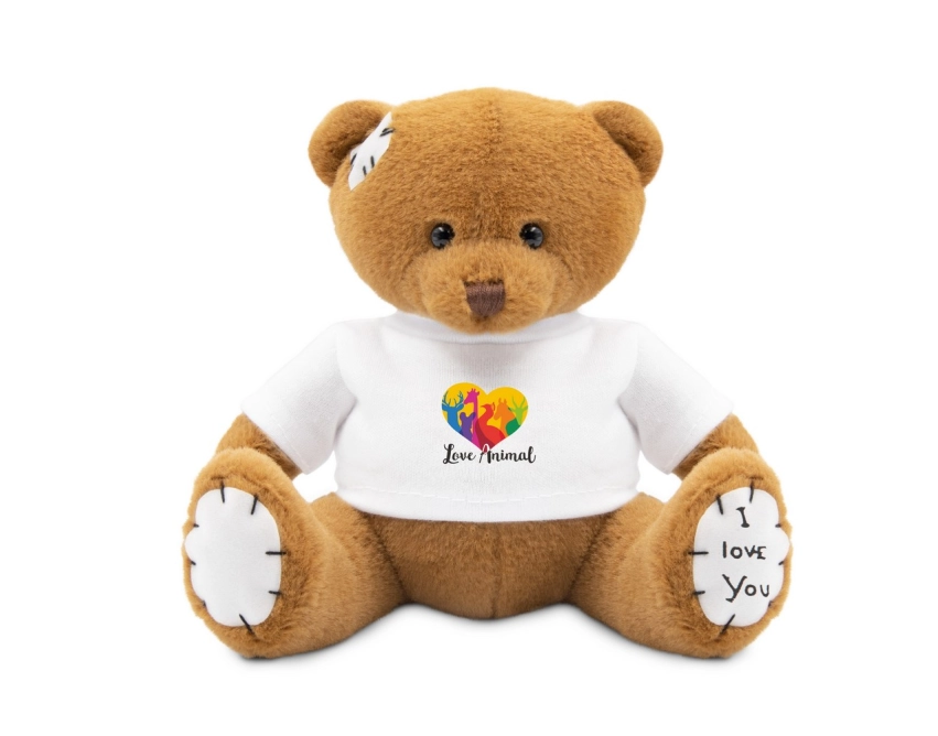 Nicky Love maskotka z nadrukiem 15 cm brązowa