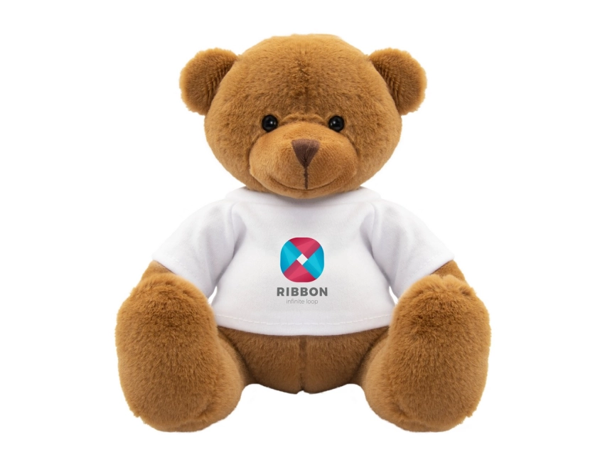 Nicky Brown maskotka reklamowa z logo brązowa 17 cm