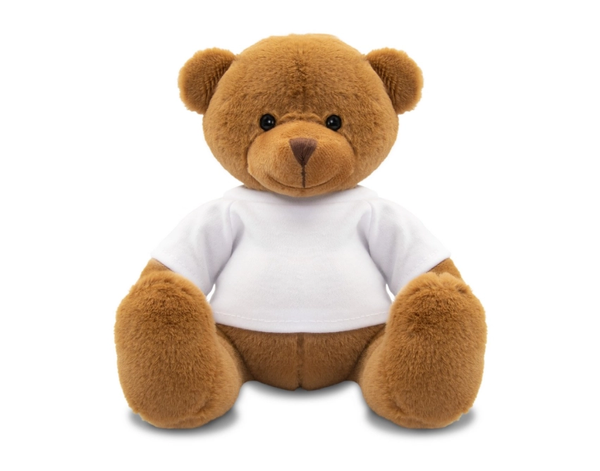 Nicky Brown maskotka reklamowa z logo brązowa 17 cm
