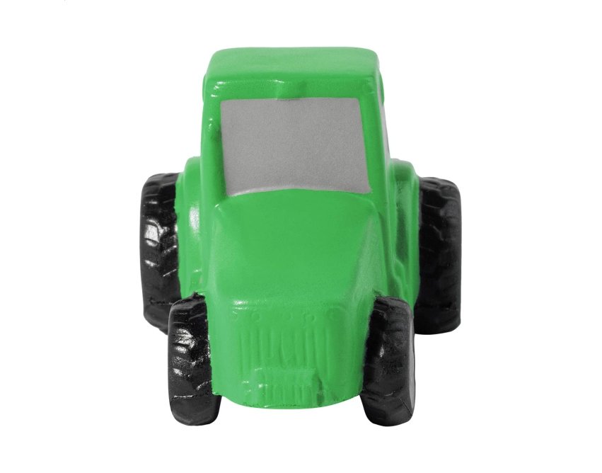 FarmCalm antystres z logo, zielony traktor z pianki PU