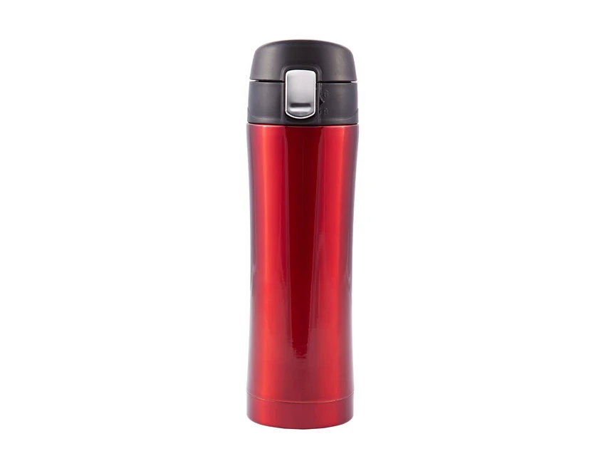 Czerwony kubek termiczny  z ustnikiem Secure 400 ml z logo firmy