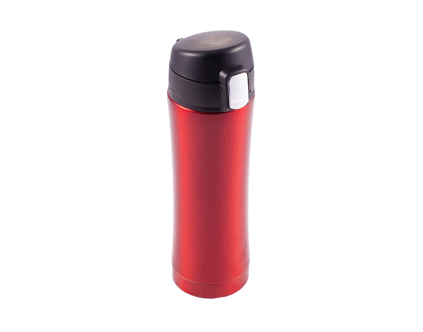 Czerwony kubek termiczny  z ustnikiem Secure 400 ml z logo firmy