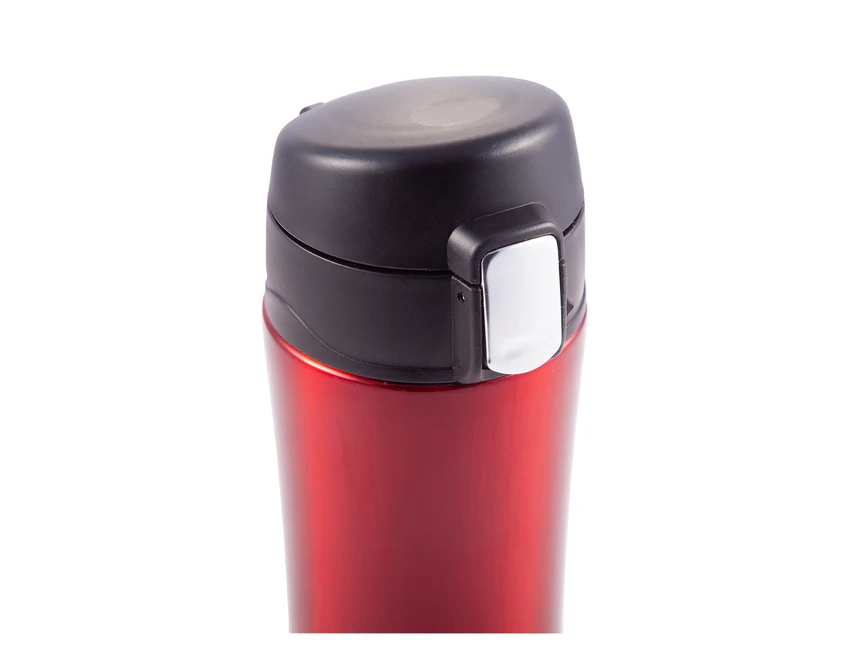 Czerwony kubek termiczny  z ustnikiem Secure 400 ml z logo firmy