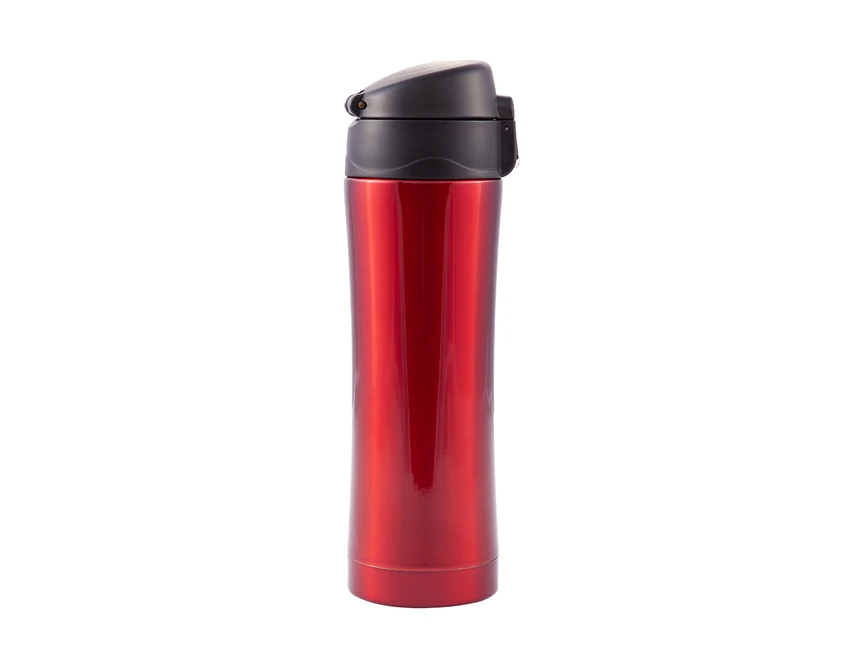Czerwony kubek termiczny  z ustnikiem Secure 400 ml z logo firmy