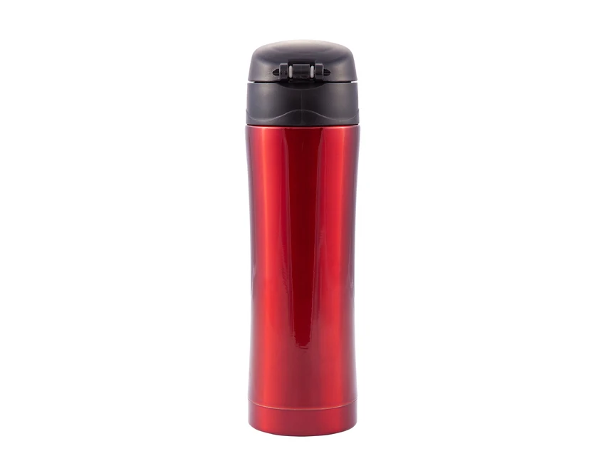 Czerwony kubek termiczny  z ustnikiem Secure 400 ml z logo firmy