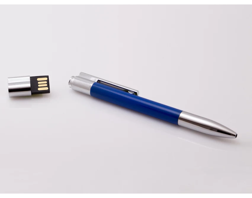 Długopis USB 16GB niebieski metalowy z grawerem