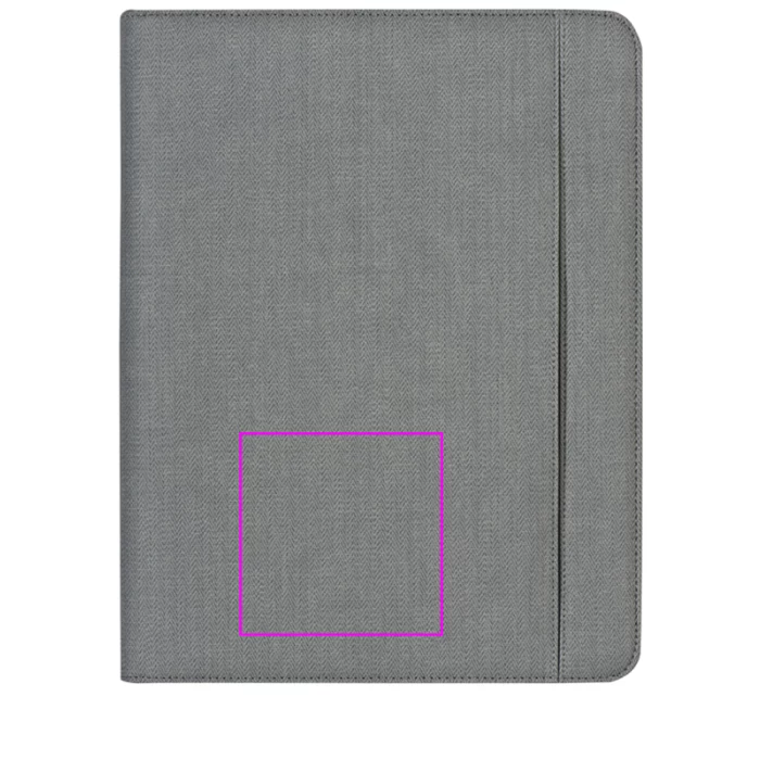 Schemat znakowania dla DTF - DTF2 na gadżecie: Teczka konferencyjna formatu A4 z power bankiem do ładowania 5000 mAh