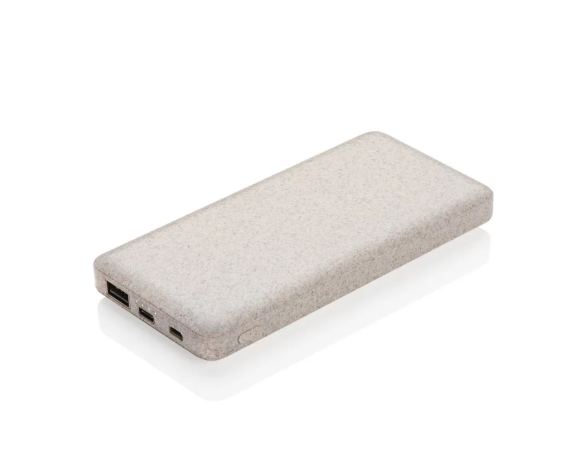 Eko powerbank 10000 mAh brązowy ze słomy pszenicznej