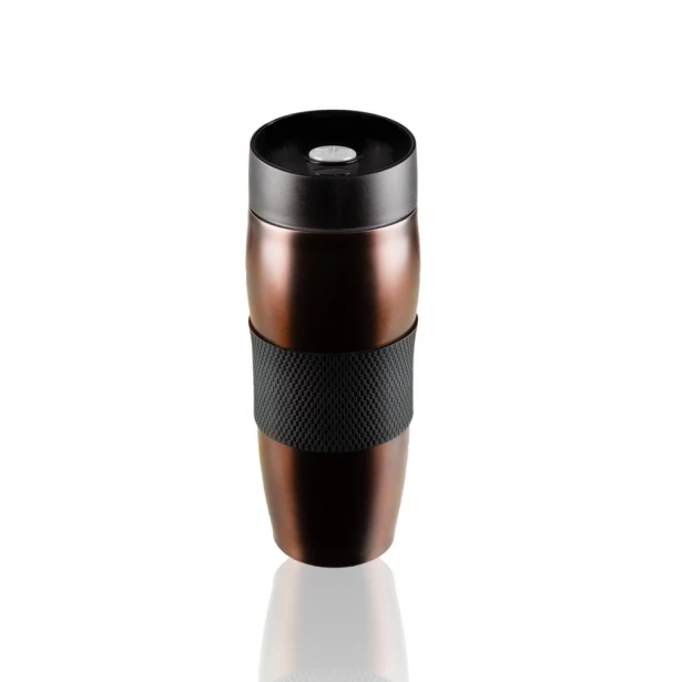 Burgundowy kubek termiczny 350ml z logo, stal nierdzewna