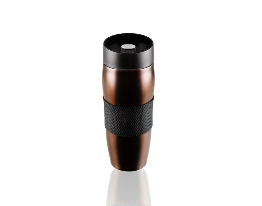 Burgundowy kubek termiczny 350ml z logo, stal nierdzewna