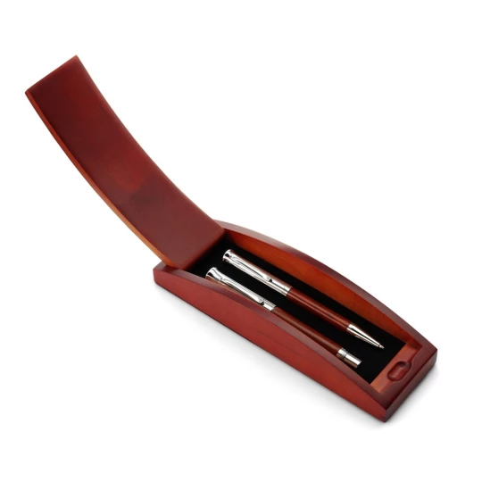 Długopis i pióro kulkowe, zestaw na prezent, grawer logo