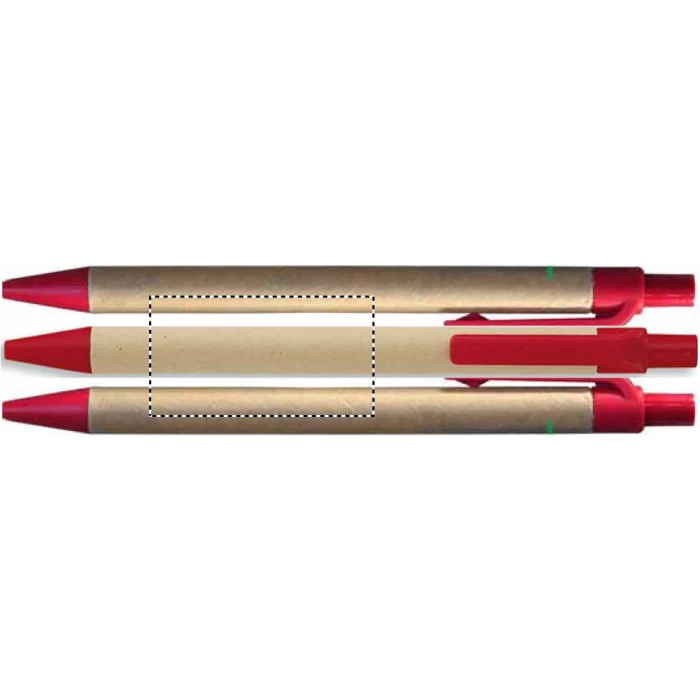 Schemat znakowania dla Sitodruk 360° - RS2 na gadżecie: Eko długopis reklamowy czerwony z papieru i bioplastiku