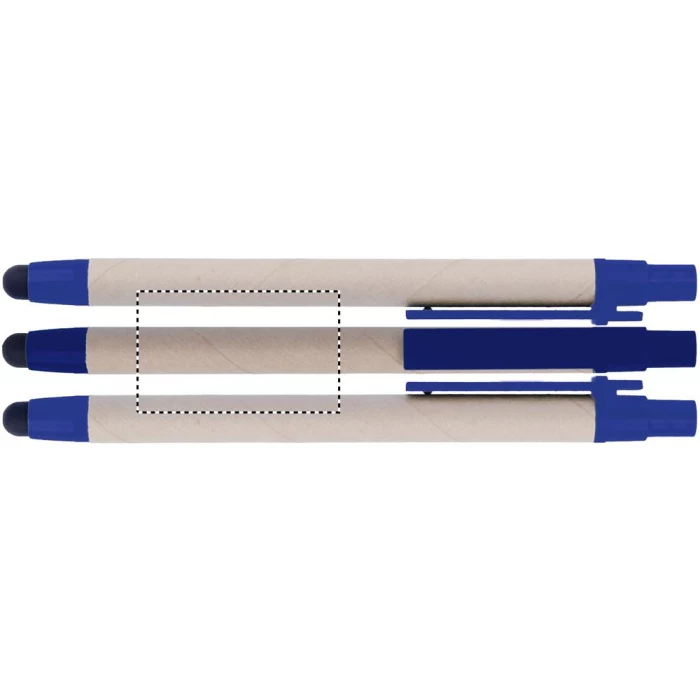 Schemat znakowania dla Sitodruk 360° - RS2 na gadżecie: Długopis papierowy granatowy z rysikiem i logo firmy