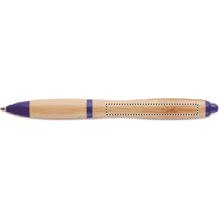 Schemat znakowania dla Tampondruk - P2 na gadżecie: Bambusowy długopis niebieski z logo – eko design