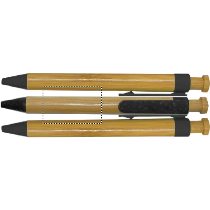 Schemat znakowania dla Sitodruk 360° - RS2 na gadżecie: Długopis bambusowy czarny z logo – ekologiczny gadżet